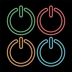 Power button glowing neon ui ux icon sign vector