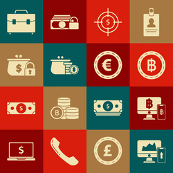 set financial chart or graph on the computer vector image