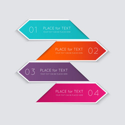 Set of colorful text box with steps trendy colors vector