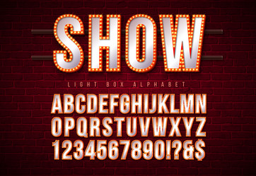light bulb alphabet with red frame vector image