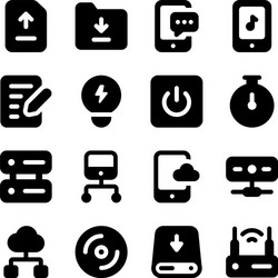 pack networking solid icons vector image