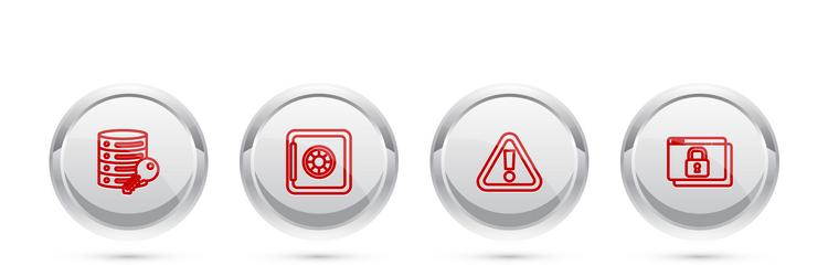 set line server security with key safe vector image