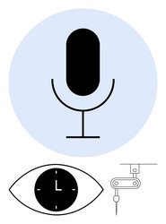 voice assistant vision technology and robotics vector image