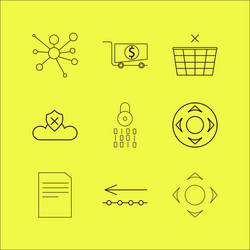 web linear icon set simple outline icons vector image