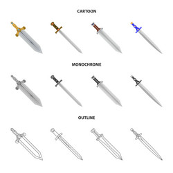 isolated object of game and armor icon set vector image
