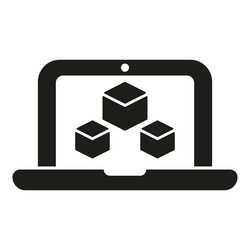 laptop blockchain icon simple crypto vector