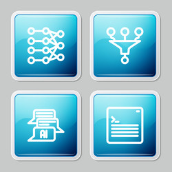 set line neural network funnel filter chat bot vector image