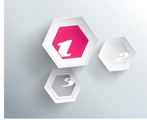 tree hexagon paper objects with place for your vector image