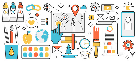 web products and website digital content creation vector image