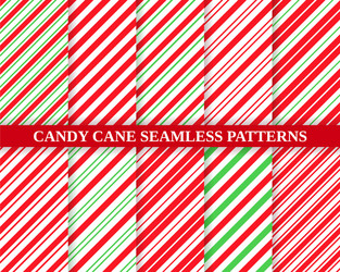 Candy cane pattern green and red background Vector Image