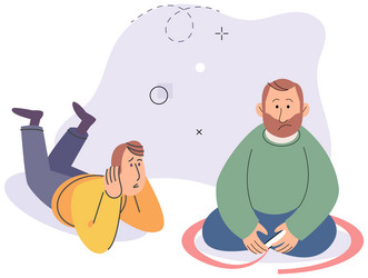 introvert anxiety and fear can arise when vector image
