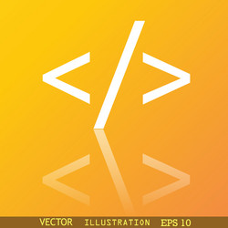 Programming code icon symbol flat modern web vector