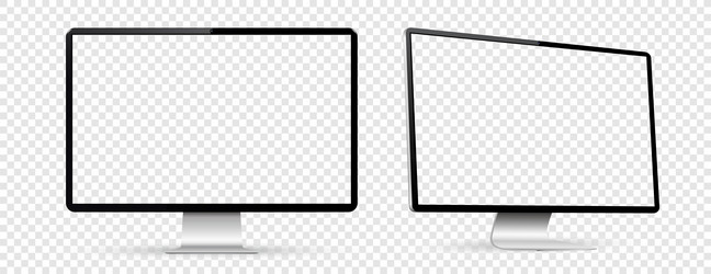 two monitor with empty display realistic devices vector image