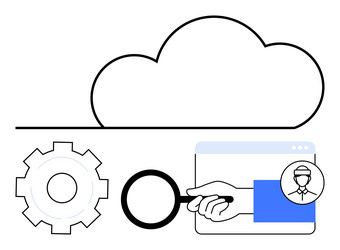 cloud computing with search user profile vector image