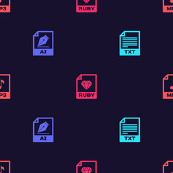 set txt file document ai ruby and mp3 vector image