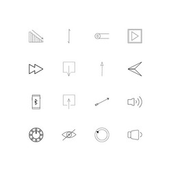 buttons linear thin icons set outlined simple vector image