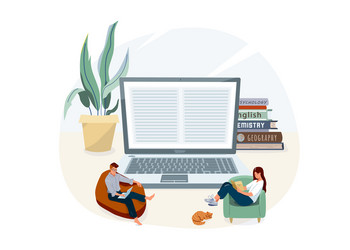 Online elearning education at home Royalty Free Vector Image