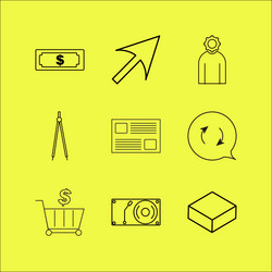 Web linear icon set simple outline icons vector