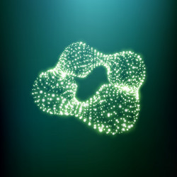 wireframe object with dots 3d geometric element vector image