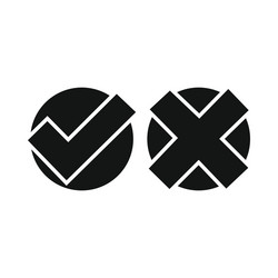 yes no check marks icon simple style vector