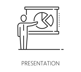 data analytics and presentation analysis line icon vector image