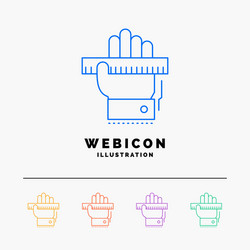 education hand learn learning ruler 5 color line vector image