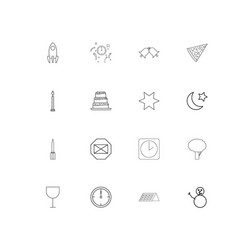 holidays linear thin icons set outlined simple vector image