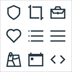 user interface line icons linear set quality vector image