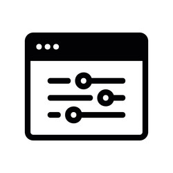 application settings panel with adjustable slider vector image