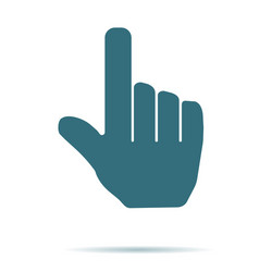 Blue hand cursor icon isolated on background mode vector