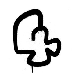 Bubble Font Number 4 - Leaking Style vector image