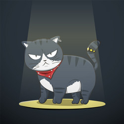 Cute black cat in bad boy character cartoon vector