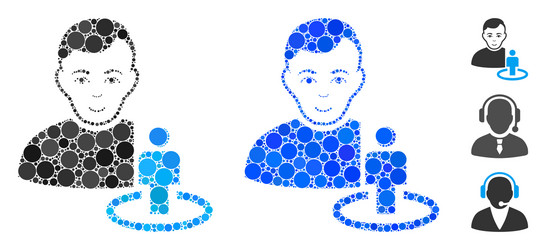 Portal moderator mosaic icon inequal pieces Vector Image