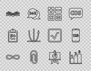 Set line function mathematical symbol schedule vector