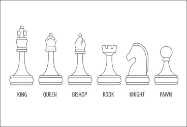 set of chess pieces vector