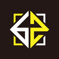 b z initial monogram quadrangle with square vector image