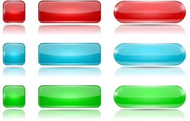 Colored glass buttons red blue green web icons vector