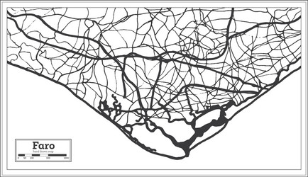 faro portugal city map in retro style outline vector