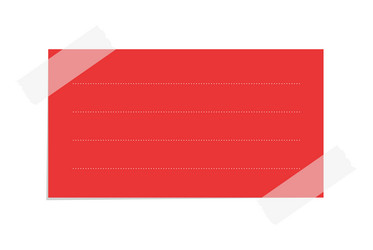 Rectangle red sticky post note template mockup Vector Image