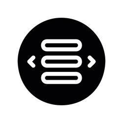 circular control icon with menu lines and side vector image