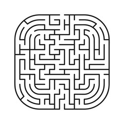 Rgb abstract maze labyrinth with entry and exit vector