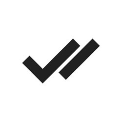 checkmark double right symbol tick sign flat vector