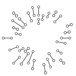 Radial radiating lines with nodes nodal points vector