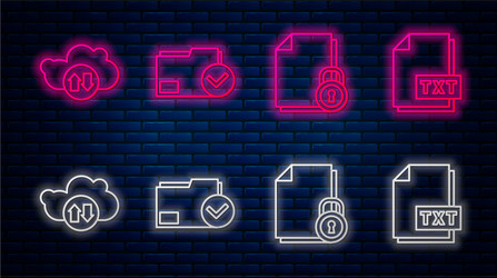 set line document folder and check mark vector image