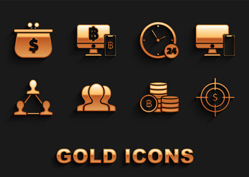 Set users group computer monitor and mobile phone vector