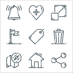 User interface line icons linear set quality vector