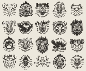Vintage Hunting Emblems Vector Image