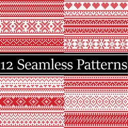 12 nordic style patterns inspired by scan vector image