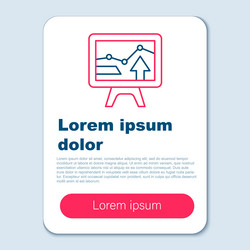 line computer monitor with graph chart icon vector image