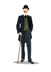 london gentleman xix century color 3d vector